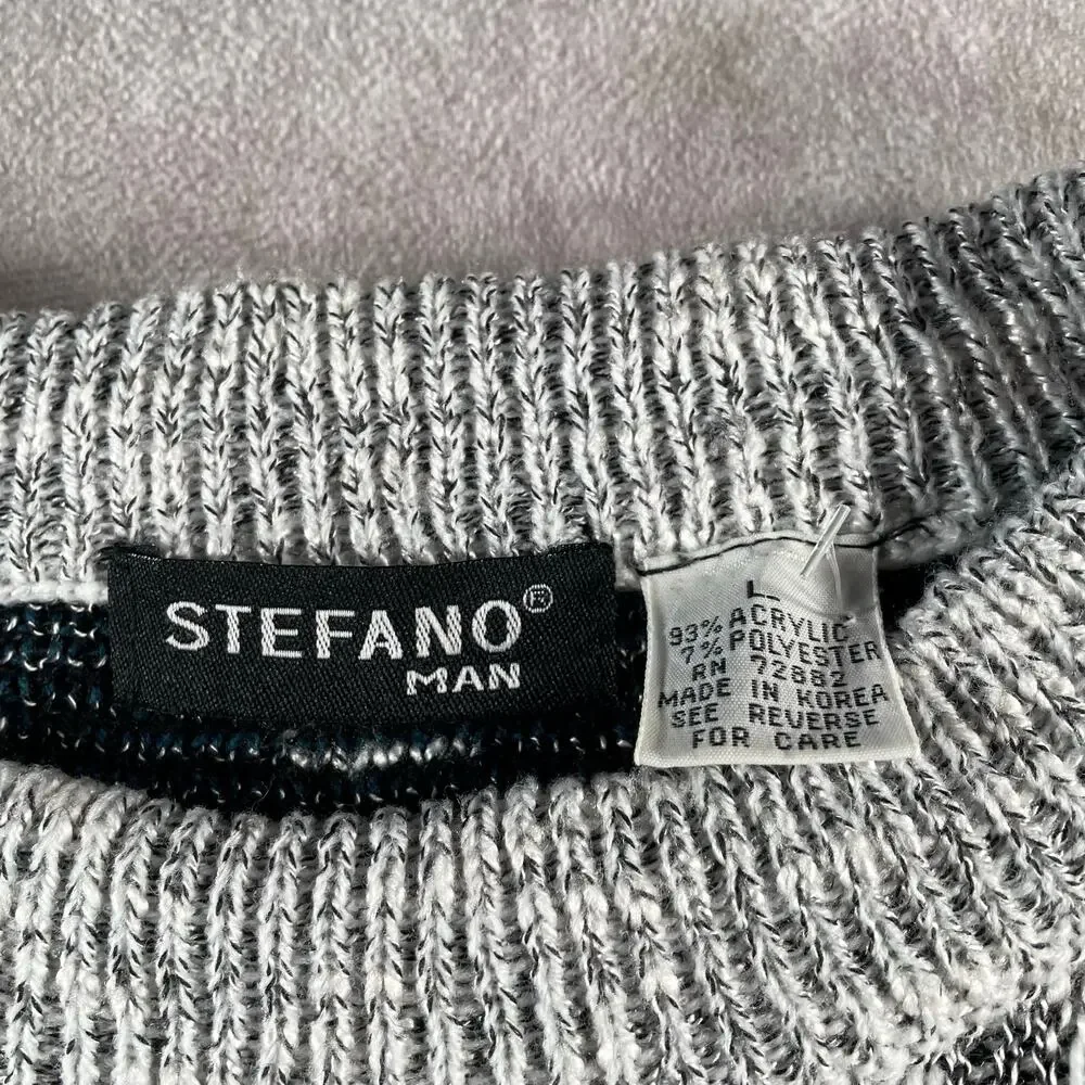 Vintage Stefano Multicolor Pattern Knit Sweater Men’s Large